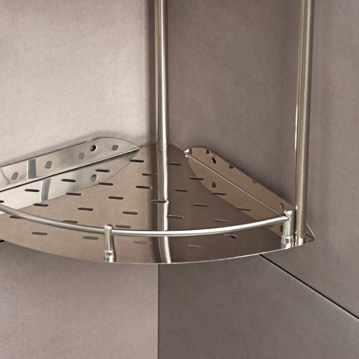 Полка угловая 3-х ярусная, 22,5&times;32&times;54 см, нержавеющая сталь