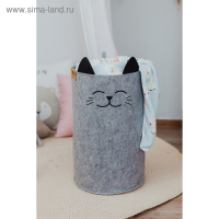 Корзина для хранения Funny &laquo;Котик&raquo;, цвет серый