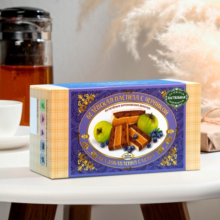 Пастила Белевская без сахара с черникой, 180 г Пастила Белевская без сахара с черникой, 180 г