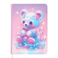 Записная книжка подарочная 96л,линия, цветной срез,обложка ПВХ 3D Мишка (17,7х12,4см) Записная книжка подарочная 96л,линия, цветной срез,обложка ПВХ 3D Мишка (17,7х12,4см)
