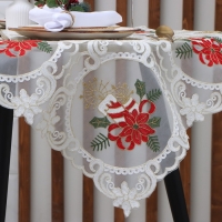 Скатерть новогодняя Этель "Новогодняя" с вышивкой 85*85 &plusmn;5 см, 100% п/э
