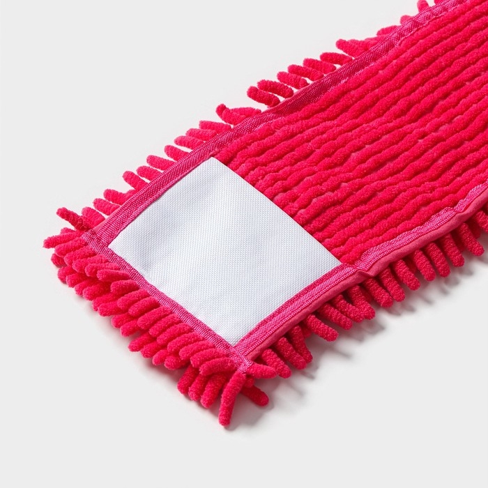 Насадка для плоской швабры Доляна, микрофибра букли, 43&times;13 см, цвет красный