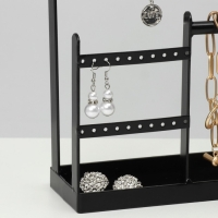 Подставка для украшений «Универсальная» 2-х уровневая, 20×7,5×27 см, цвет чёрный Подставка для украшений «Универсальная» 2-х уровневая, 20×7,5×27 см, цвет чёрный