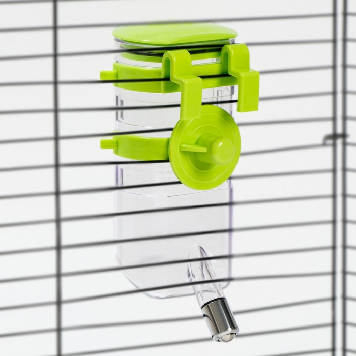 Поилка внешняя для клетки, 500 мл, зелёная