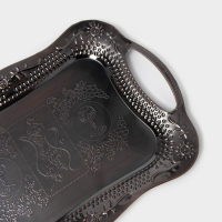 Поднос из нержавеющей стали с ручками &laquo;Изобилие&raquo;, 38&times;25&times;2,5 см, цвет бронзовый