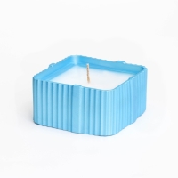 Свеча "Квадрат"в подсвечнике с узкими гранями из гипса, 7,5х3,5см, голубой Свеча "Квадрат"в подсвечнике с узкими гранями из гипса, 7,5х3,5см, голубой