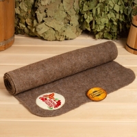 Лежак для бани темный с вышивкой "Добрая баня" 150х50 см Лежак для бани темный с вышивкой "Добрая баня" 150х50 см