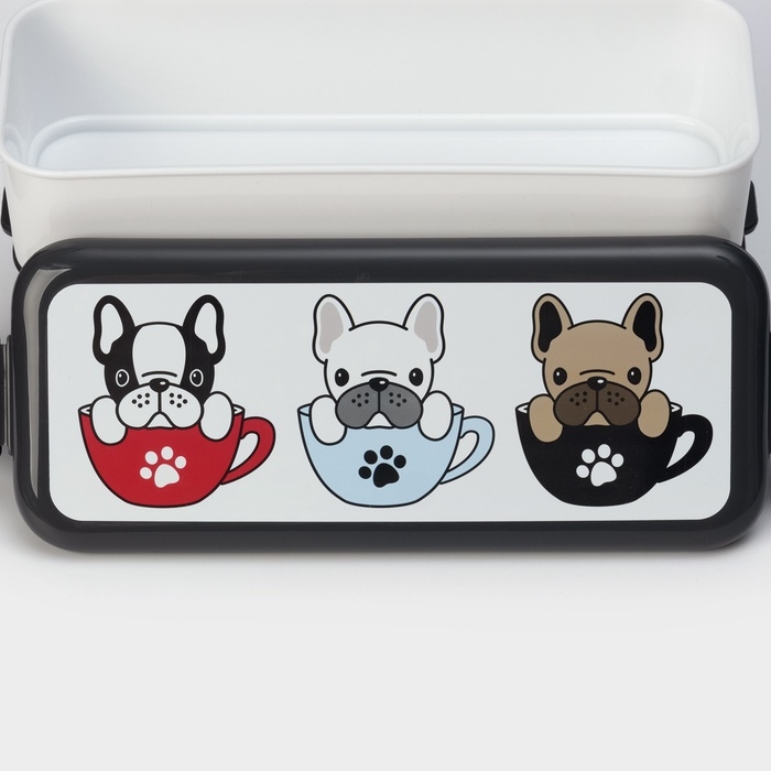 Контейнер для обеда &laquo;Бульдоги&raquo;, 2 отделения, 500+500 мл