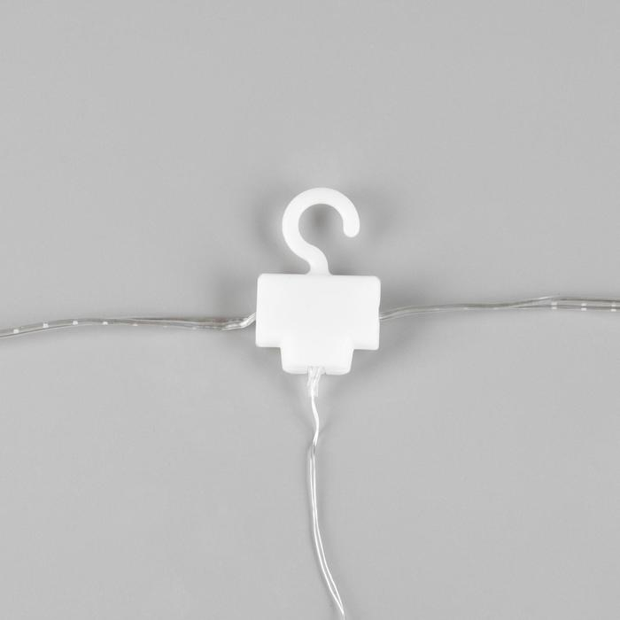 Гирлянда &laquo;Занавес&raquo; 2.8 &times; 3 м роса на крючках, с пультом, IP20, серебристая нить, 300 LED, свечение аквамарин, 8 режимов, USB