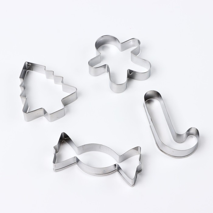 Новый год. Набор форм для печенья &laquo;Зимние угощения&raquo;, 4 шт