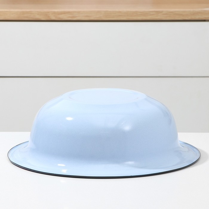 Таз эмалированный, 7 л, 39×12 см, индукция, цвет голубой Таз эмалированный, 7 л, 39×12 см, индукция, цвет голубой