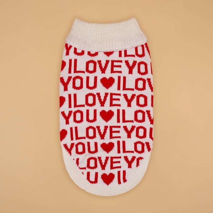 Свитер "ILOVEYOU", XL (ДС 34, ОШ 34, ОГ 32-51 см)
