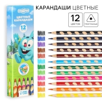 Цветные карандаши, 12 цветов, трехгранные, Смешарики Цветные карандаши, 12 цветов, трехгранные, Смешарики