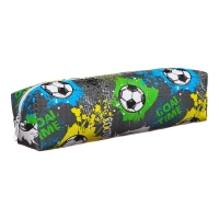 Пенал школьный на молнии "Футбол" Calligrata, серый Пенал школьный на молнии "Футбол" Calligrata, серый