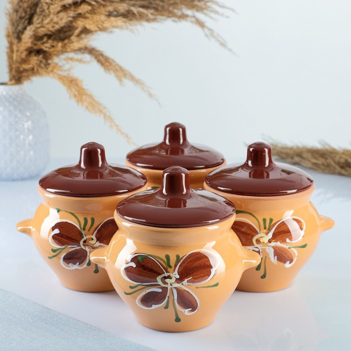 Набор горшков №5 с ручками 4х0,5л, стандарт Набор горшков №5 с ручками 4х0,5л, стандарт