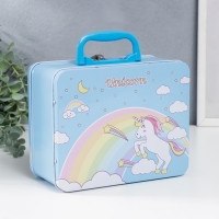 Копилка металл чемодан "Единорог и радуга" 9,5х15,5х19,5 см Копилка металл чемодан "Единорог и радуга" 9,5х15,5х19,5 см