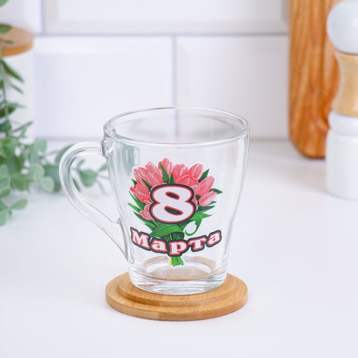 Кружка Кружка "С 8 Марта" букет тюльпанов, 200мл