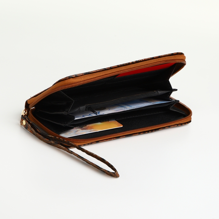 Кошелёк женский на молнии, цвет коричневый Кошелёк женский на молнии, цвет коричневый