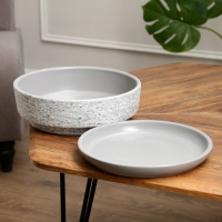 Горшок цветочный "Бонсай" для кактусов и суккулентов, серый, 2,6 л