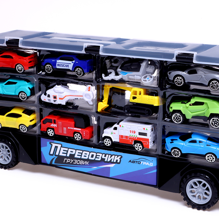 Грузовик «Перевозчик», в комплекте 10 машин и 2 вертолёта Грузовик «Перевозчик», в комплекте 10 машин и 2 вертолёта