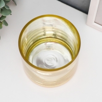 Подсвечник стекло на 1 свечу "Полоски" золото 10х10х10 см Подсвечник стекло на 1 свечу "Полоски" золото 10х10х10 см