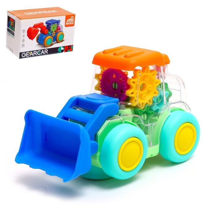 Экскаватор &laquo;Шестерёнки&raquo;, свет и звук, работает от батареек, цвет МИКС