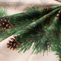 Скатерть "Этель" Еловые ветви 110х148+/- 3см, 100% хлопок, саржа 190 гр/м2