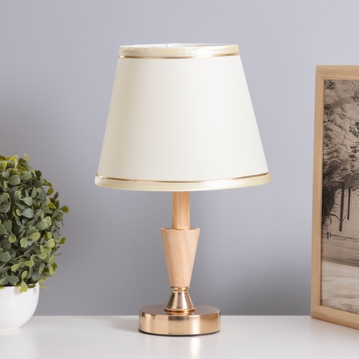 Лампа настольная Лампа настольная "Вера" 1х40Вт Е27 золото/коричневый 21х21х35см