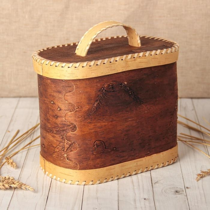 Хлебница &laquo;Розы&raquo;, на 2 булки, 25&times;16&times;20 см, береста