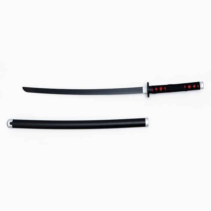 Сувенирное оружие Сувенирное оружие "Катана Танзи" 75 см, клинок 48 см, чёрная, на подставке