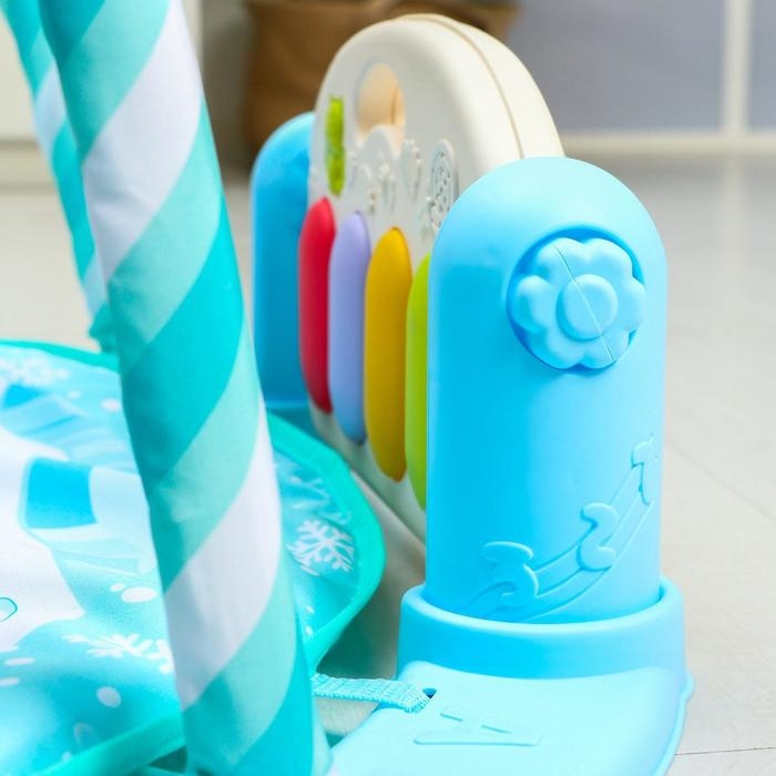 Развивающий коврик &laquo;Зимние игры&raquo;, с пианино, круглый, голубой