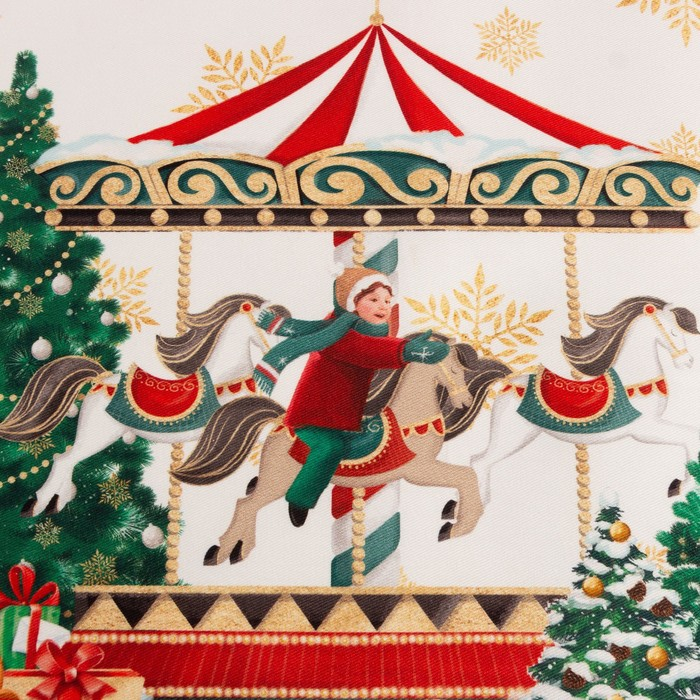 Набор новогодних салфеток Этель &laquo;Новогодняя ярмарка&raquo;, 40х40см 4 шт, хлопок, саржа