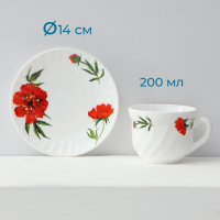 Сервиз столовый &laquo;Бархатная роза&raquo;, 37 предметов, стеклокерамика