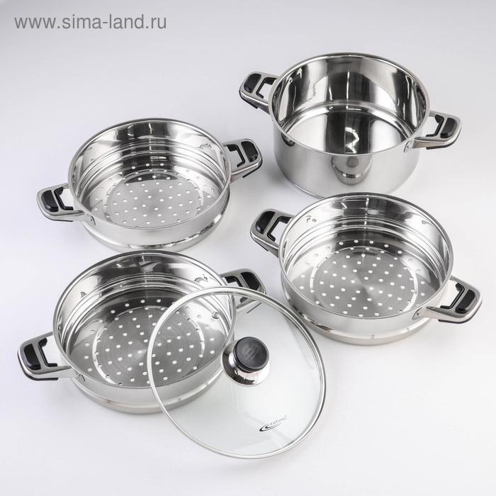 Мантоварка «Алтын», 13,7 л, d=24 см, 3 секции, капсульное дно, стеклянная крышка, индукция Мантоварка «Алтын», 13,7 л, d=24 см, 3 секции, капсульное дно, стеклянная крышка, индукция