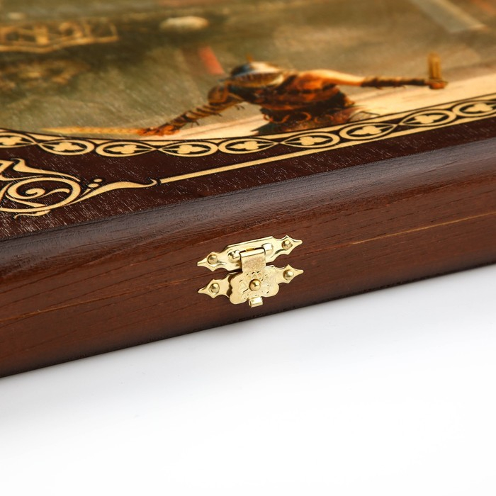 Нарды деревянные большие, с шашками "Гладиаторы", настольная игра, 60 х 60 см