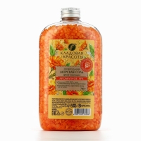 Природная морская соль для ванны, 700 г, аромат календулы, КЛАДОВАЯ КРАСОТЫ