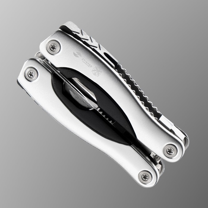 Мультитул Stinger с нейлоновым чехлом, 15 функций, сталь, алюминий, серебристый Мультитул Stinger с нейлоновым чехлом, 15 функций, сталь, алюминий, серебристый