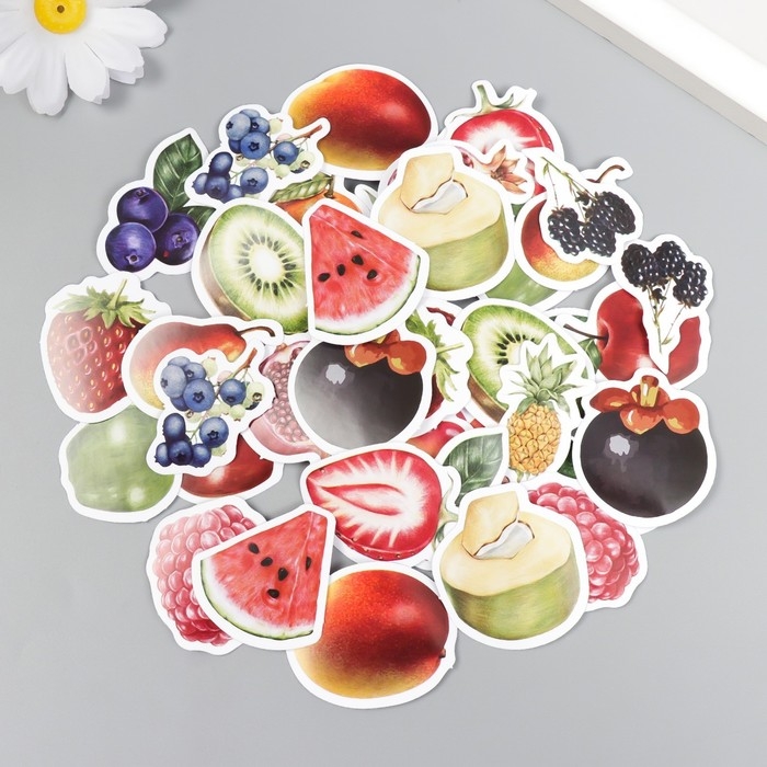 Наклейки для творчества Наклейки для творчества "Фруктовый микс" набор 46 шт 6,3х4,3х1,1 см