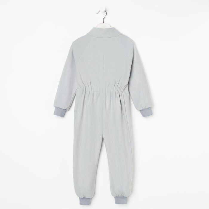 Комбинезон воротник-стойка, цвет микс/серый, рост 80-86 см