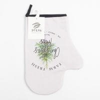 Новый год.Варежка-прихватка "Christmas trees" 20х28 см, саржа, 100% х/л, ватин 250 г/м2