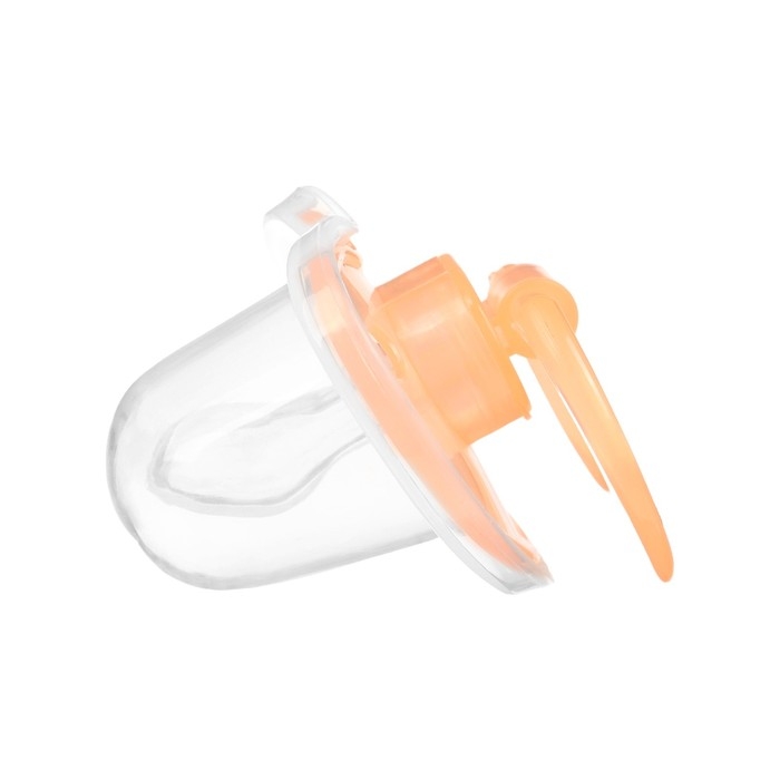Соска-пустышка ортодонтическая, силикон, +6 мес., с колпачком, цвет персик