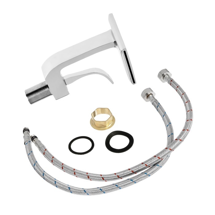 Смеситель для раковины ZEIN Z3813, дизайнерский, однорычажный, плоский излив, хром Смеситель для раковины ZEIN Z3813, дизайнерский, однорычажный, плоский излив, хром