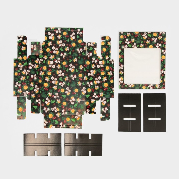 Коробка под 9 конфет с ячейками &laquo;Вкусный новый год&raquo; 14,5 х 14,5 х 3,5 см, Новый год