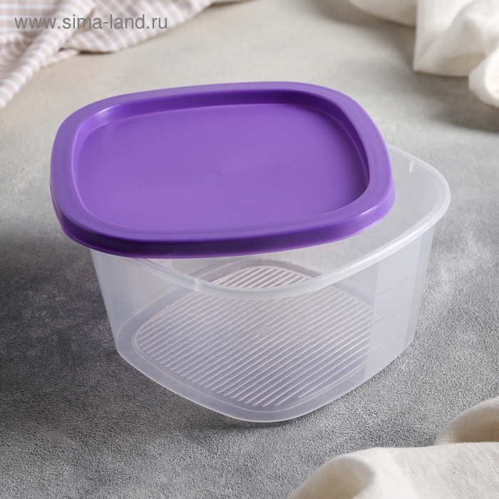 Контейнер для продуктов с мерной шкалой «BioFresh», 900 мл, прозрачный, крышка микс Контейнер для продуктов с мерной шкалой «BioFresh», 900 мл, прозрачный, крышка микс