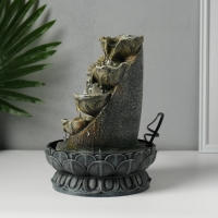 Фонтан настольный от сети, подсветка "Будда на ладони" серый 20,5х20,5х27 см Фонтан настольный от сети, подсветка "Будда на ладони" серый 20,5х20,5х27 см