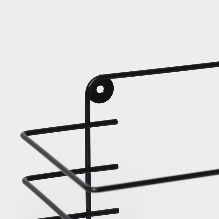 Полка прямая для ванной с высокими бортиками, 24,5×13×16,5 см, цвет черный Полка прямая для ванной с высокими бортиками, 24,5×13×16,5 см, цвет черный