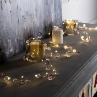 Гирлянда «Нить» 2 м роса с насадками «Лепестки», IP20, серебристая нить, 40 LED, свечение тёплое белое, ААх3 Гирлянда «Нить» 2 м роса с насадками «Лепестки», IP20, серебристая нить, 40 LED, свечение тёплое белое, ААх3