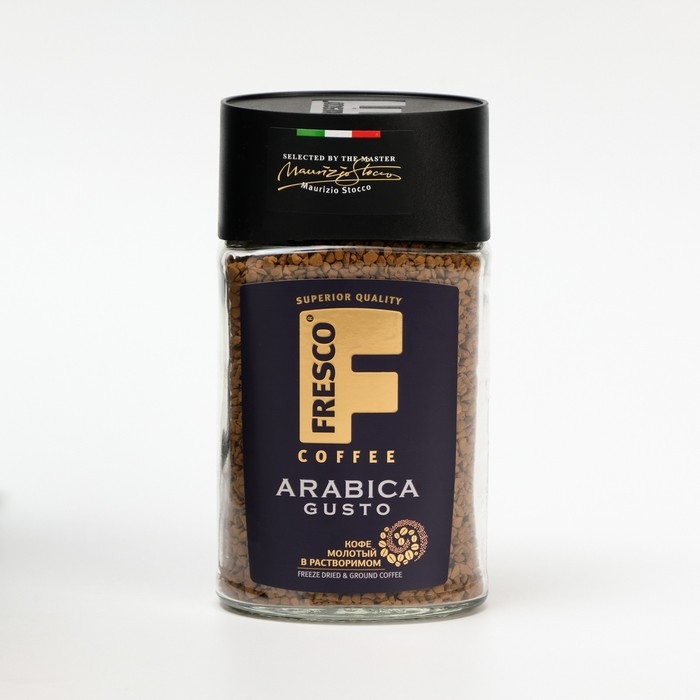 Кофе FRESCO Arabica Gusto, сублимированный, с добавлением молотого, 95г