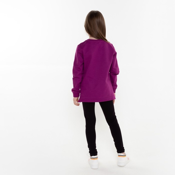Свитшот для девочки, цвет сливовый, рост 98 см