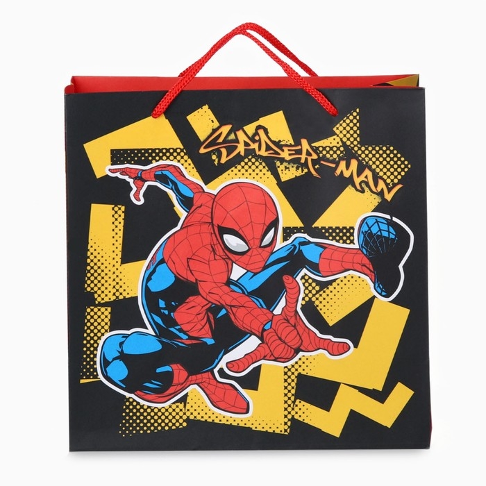 Пакет подарочный крафт 22х22х11 см, Человек-паук Пакет подарочный крафт 22х22х11 см, Человек-паук